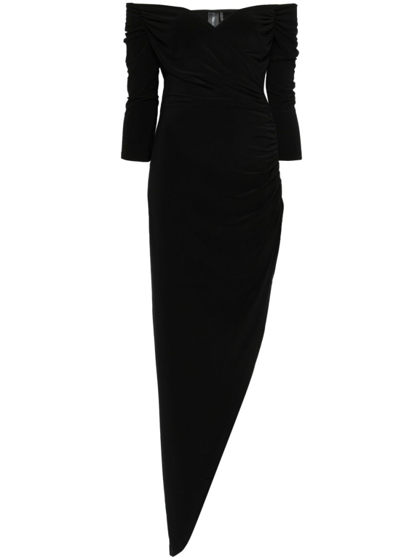 Norma Kamali Abito Con Spalle Scoperte E Drappeggio Laterale In Black