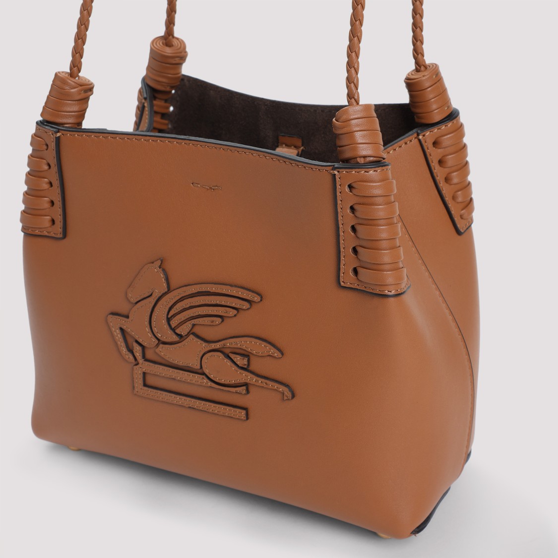 Etro Libra Xs Shoulder Bag In Brown Calf Leather