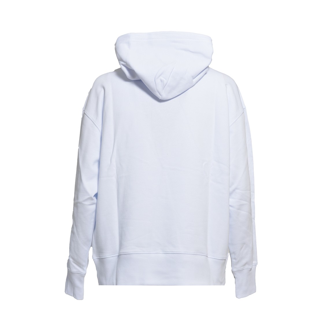 Msgm White Cotton Hoodie With Logo Print In White