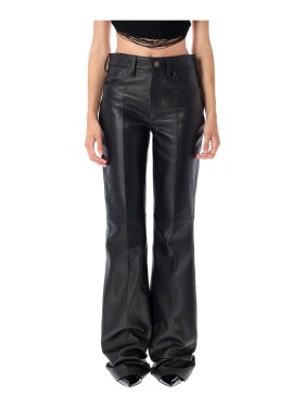 パンツ The Attico Straight Leg Black Lamb Leather Pants The Attico Straight Leg Black Lamb Leather Pants | THE LIST