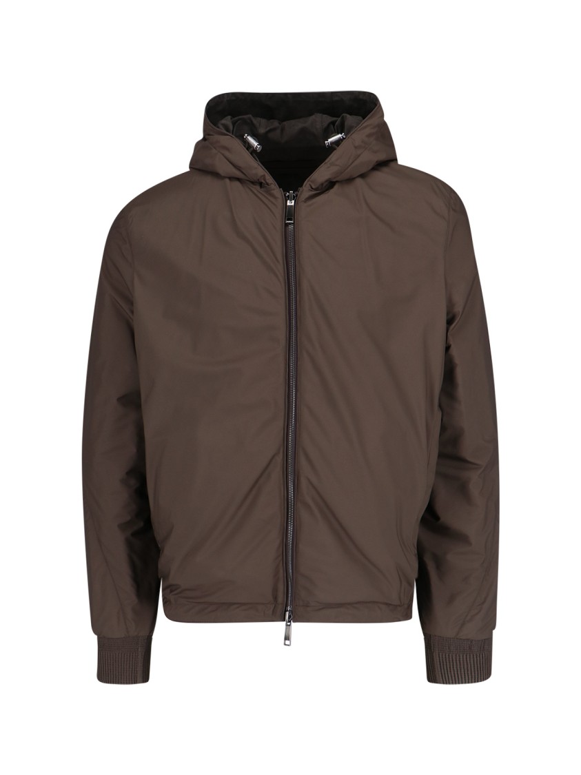 Shop Zegna Reversible Hoodie – Brown