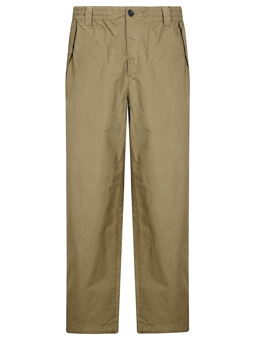 C.p. Company Button-fastening Drawstring Trousers In Gold