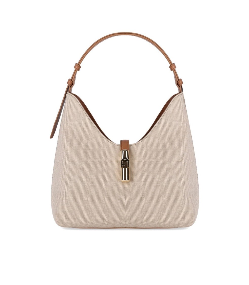 Furla Goccia M Hobo Natural Brandy Shoulder Bag