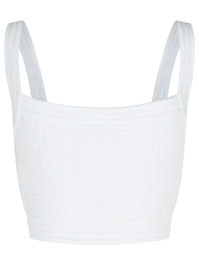 Balmain Cotton Blend Top Button Embellishments In White