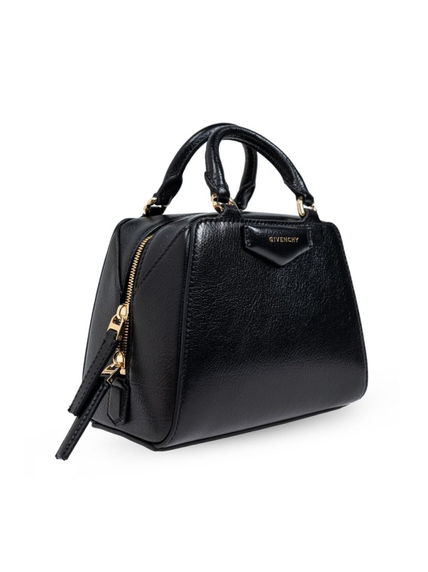 Givenchy Structured Grained Leather Handbag With Gold-tone Hardware