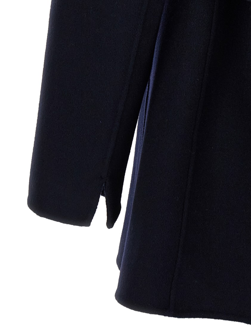 Max Mara Double-breasted Picot Peacoat In Blue