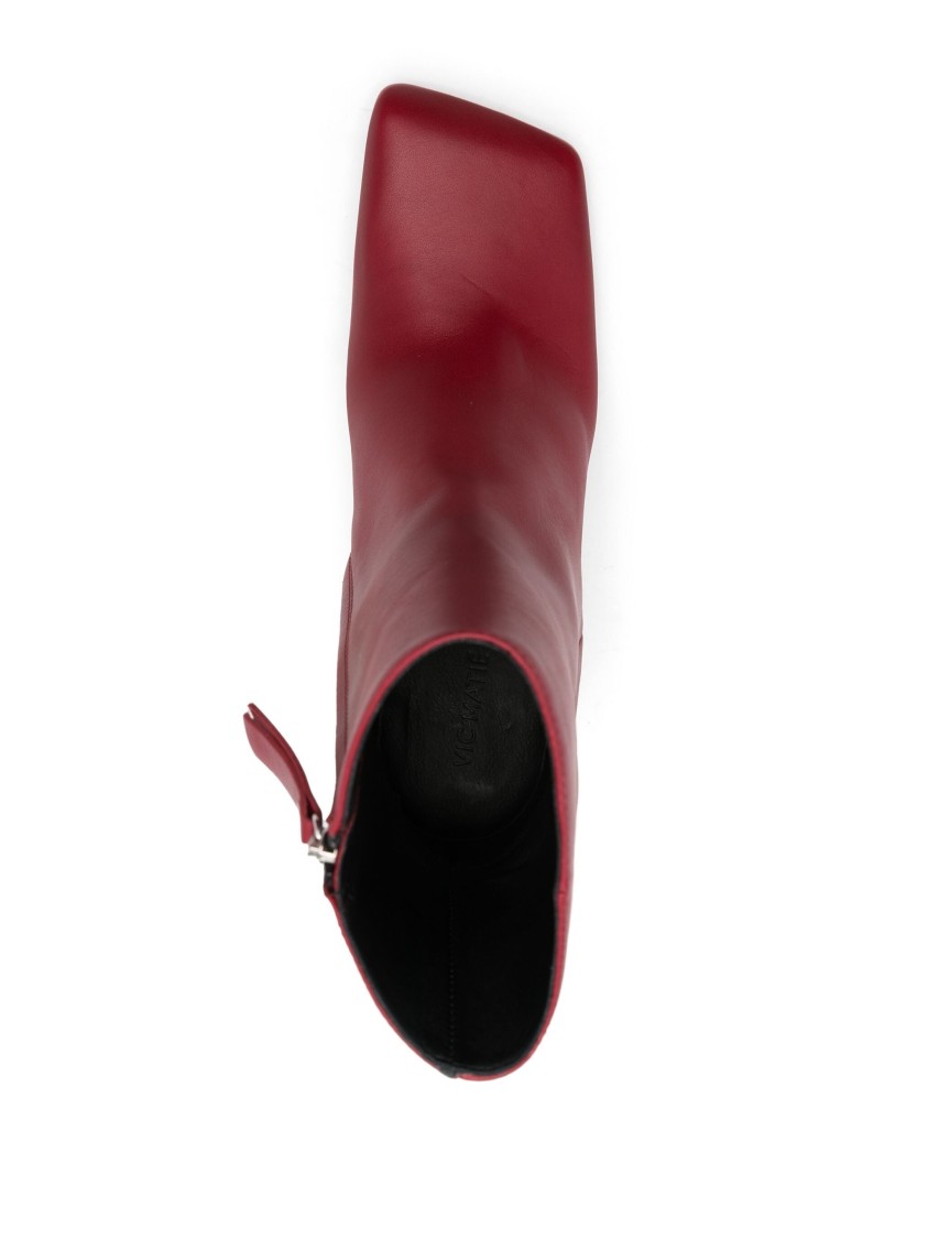 Vic Matie Vic Matié Red Ankle Boots With Mid Block Heel In Red