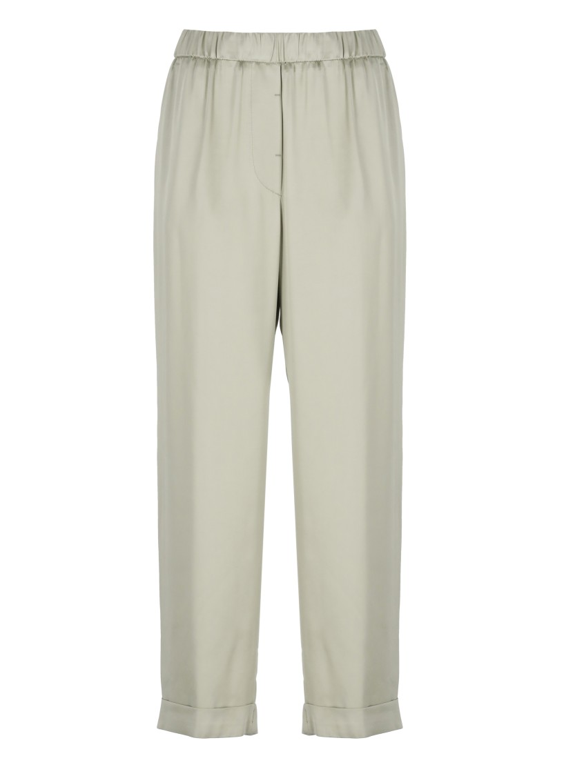 Peserico Elastic Waist Casual Pants In Green