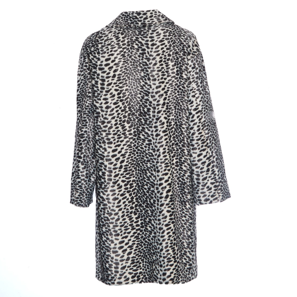 Max Mara Midi-length Cocoon Coat With Chic Animal-print Design