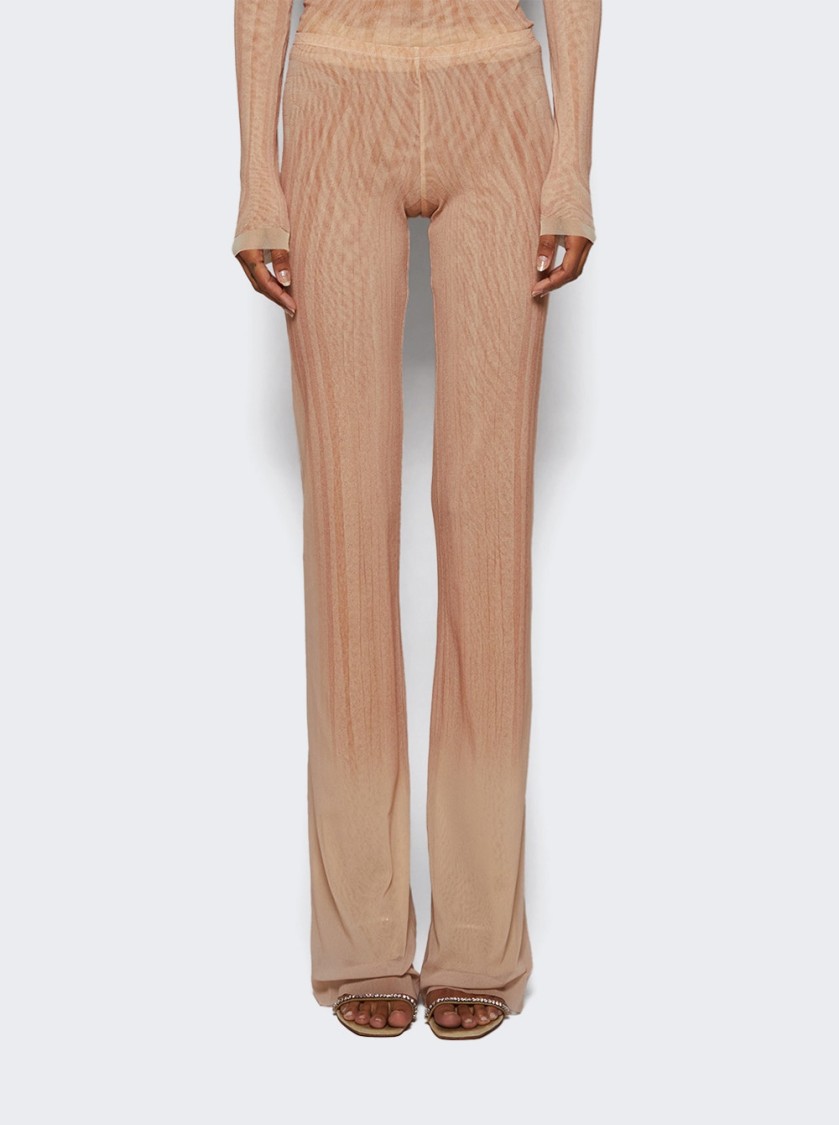 Jean Paul Gaultier Mesh Spiral Pants Pale Pink