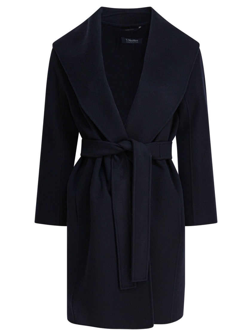 Max Mara Mid-length Wool Coat In Blue