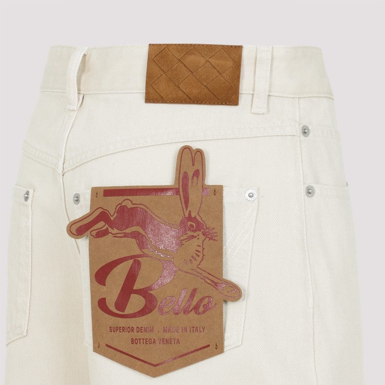 デニム・ジーパン Bottega Veneta Pale Meringue White Cotton Denim Pants Bottega Veneta® Women's Colored Turned Up Jeans in Pale