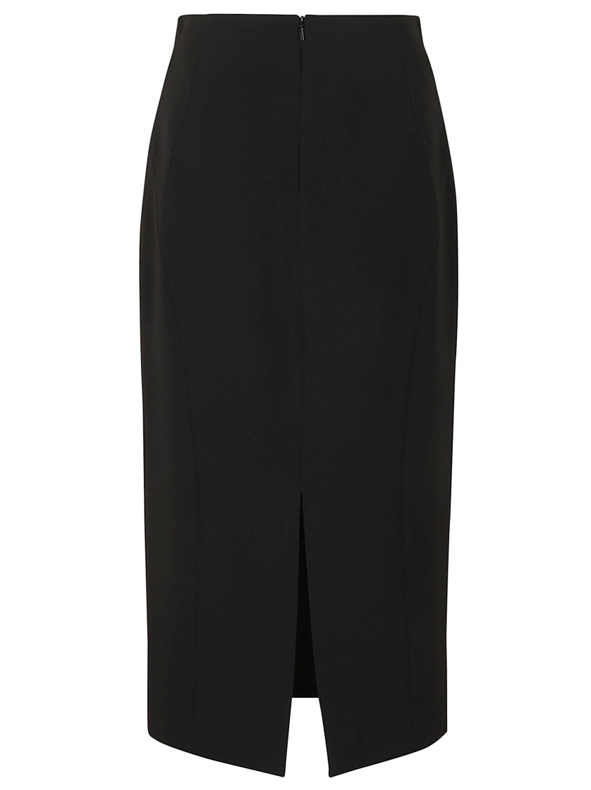 Max Mara Tailored Midi Skirt In Smooth Triacetate In Black