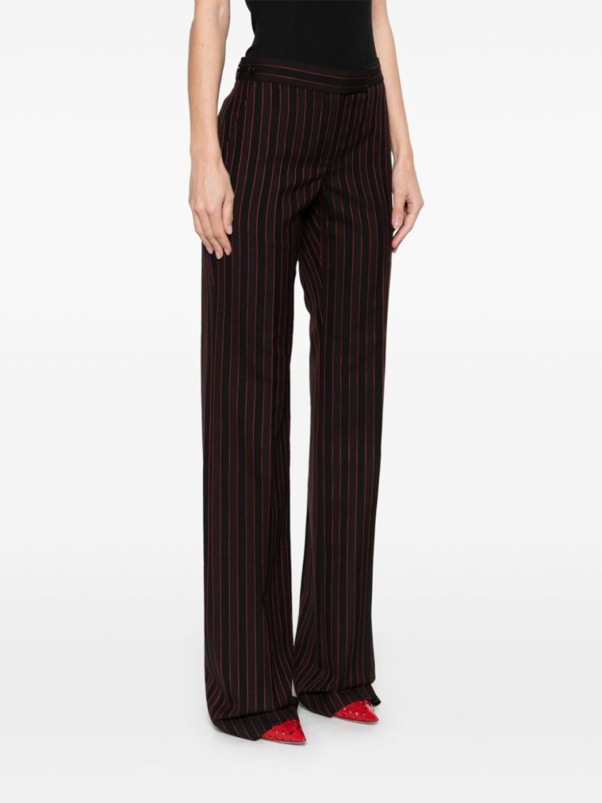 Alexander Mcqueen Tailored Pinstriped Wool Pants In Black