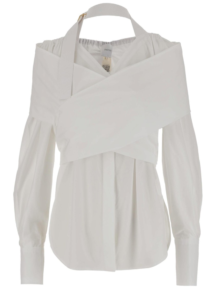 Shop Patou Crossbanded Blouse In Recycled Nylon