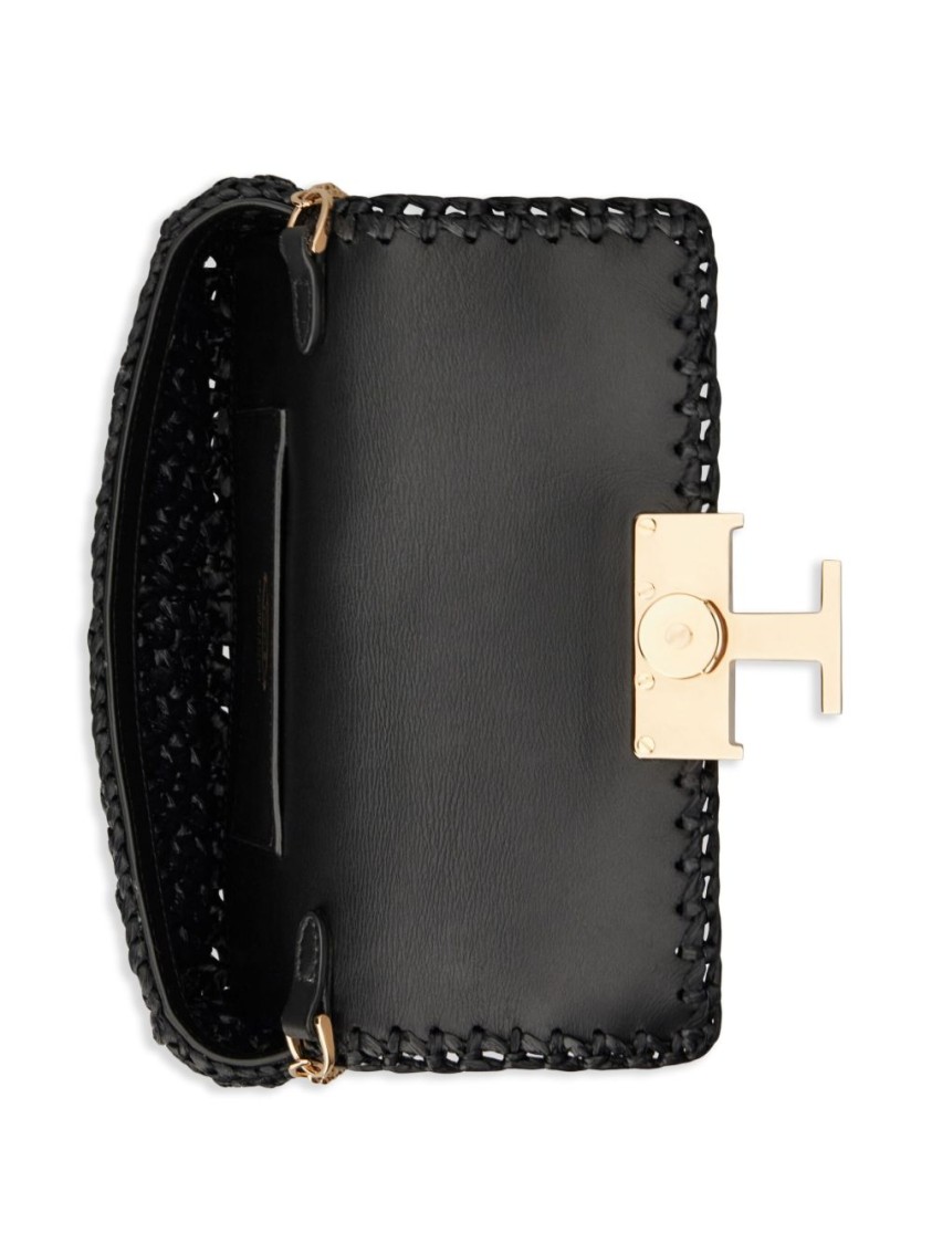 Tod's Black Woven Texture Shoulder Bag