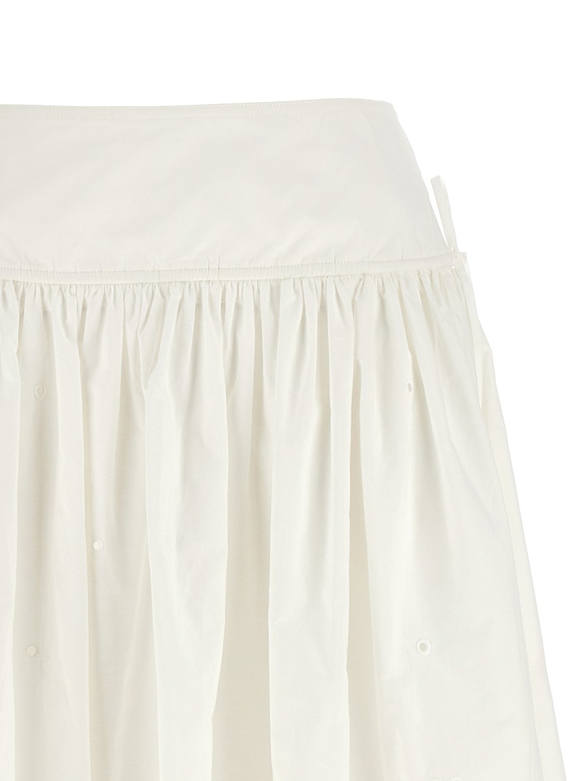 Self-portrait White Cotton Embroidered Midi Skirt Clothing