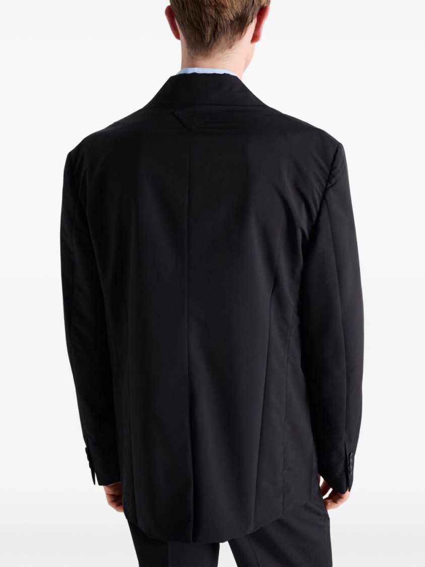 Prada Tailored Black Jacket With Notched Lapel In Black