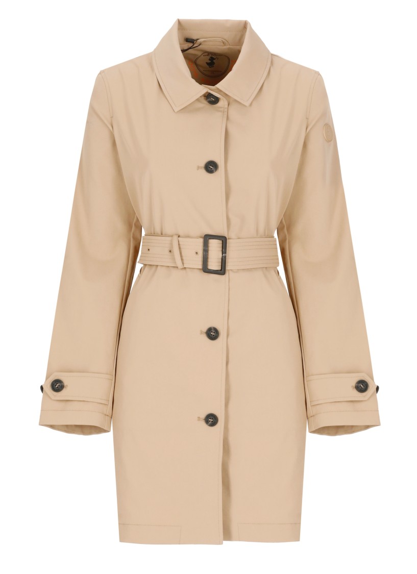 Save The Duck Beige Verve Raincoat In Brown