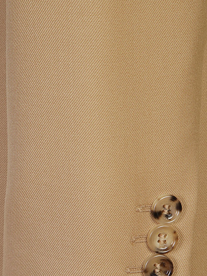 Max Mara Cotton Crepe Double Breasted Jacket In Brown