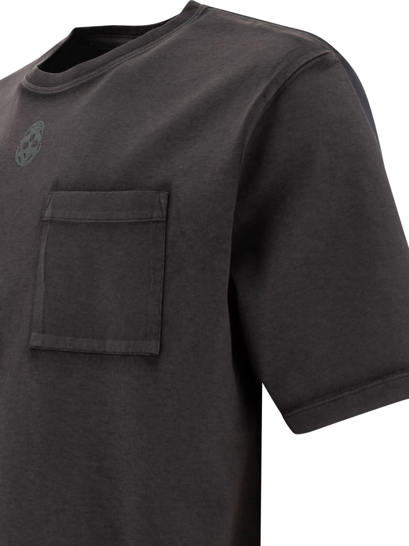Alexander Mcqueen Black T-shirt With Subtle Tonal Emblem In Black