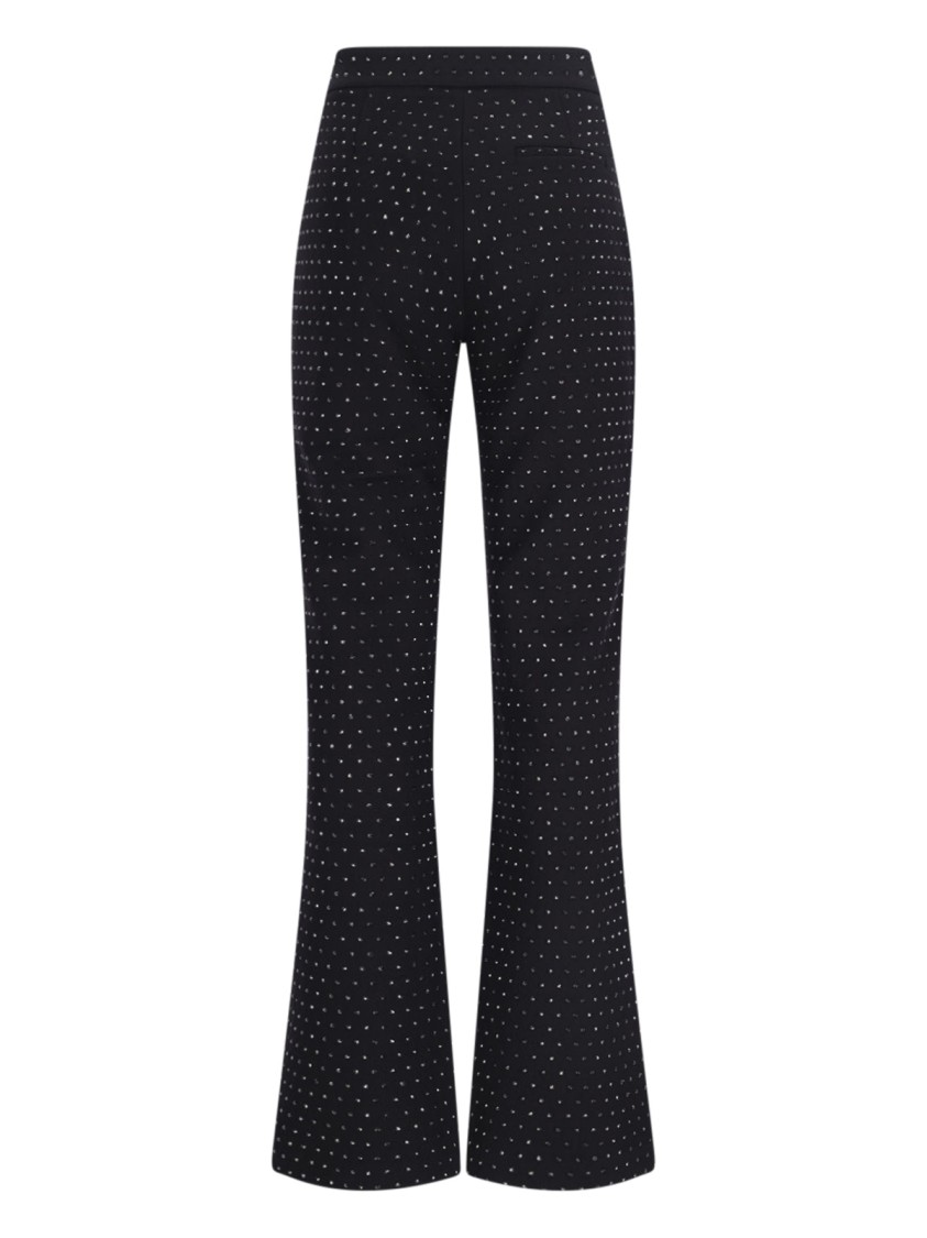 The Andamane Rhinestone Trousers In Black Fabric In Black