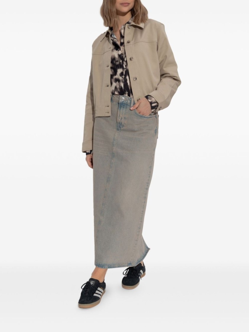 Samsoe & Samsoe Samsoe Samsoe Cropped Cotton Jacket In Neutrals