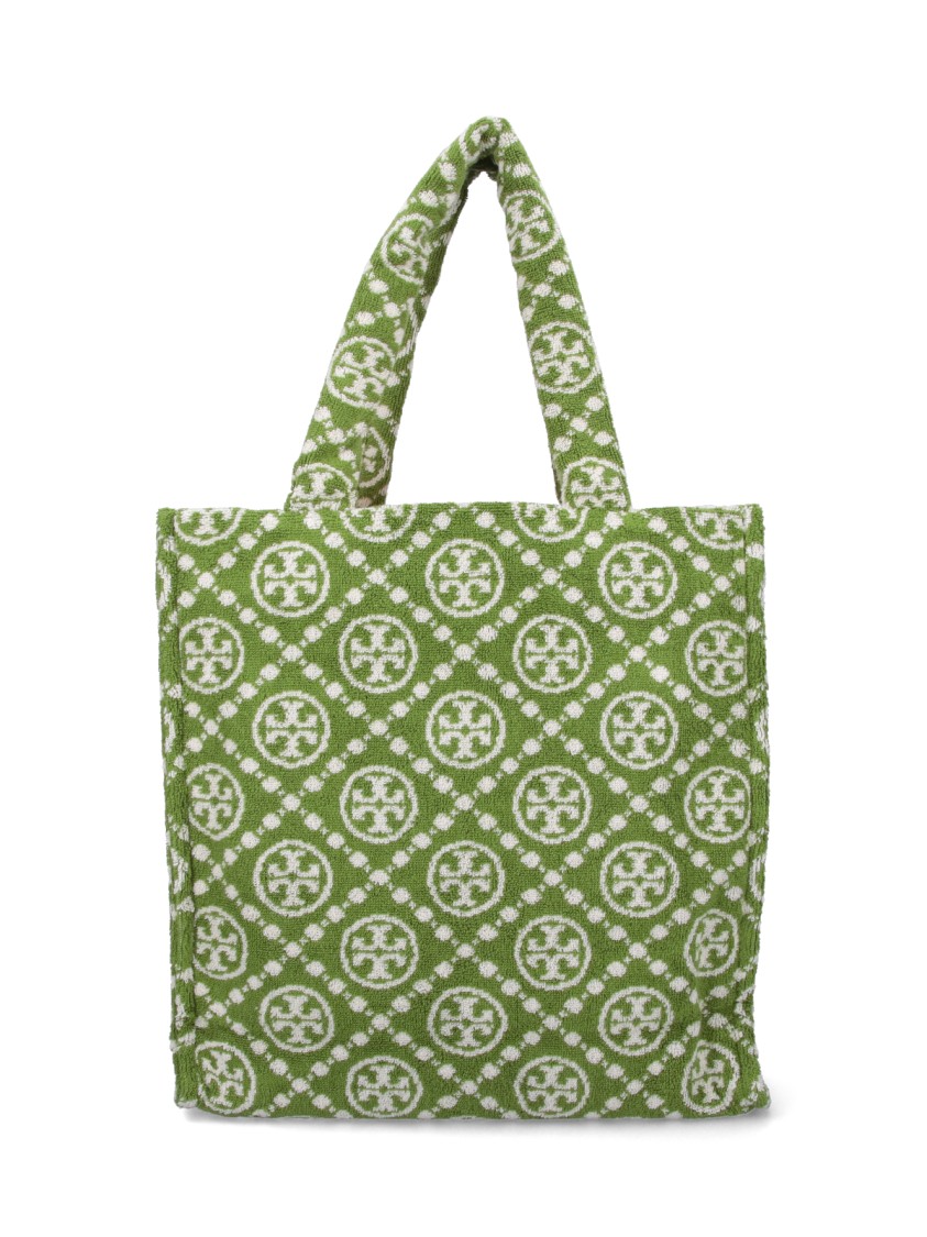 Tory Burch T-monogram' Terrycloth Tote Bag – Green