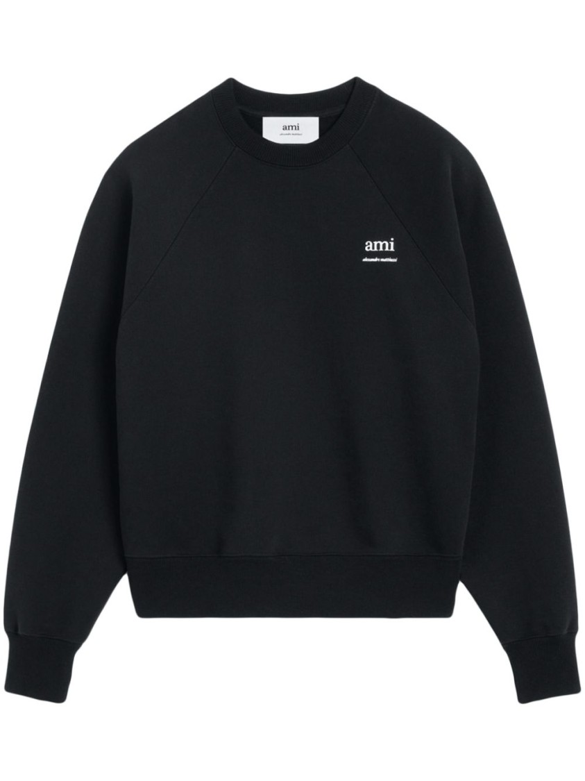 Ami Alexandre Mattiussi Ami Black Sweatshirt With Crew Neckline In Black