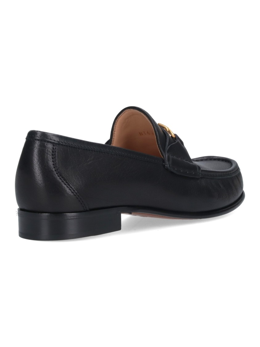Valentino Garavani Vlogo Signature Loafer With Gold-tone Logo Detail In Black