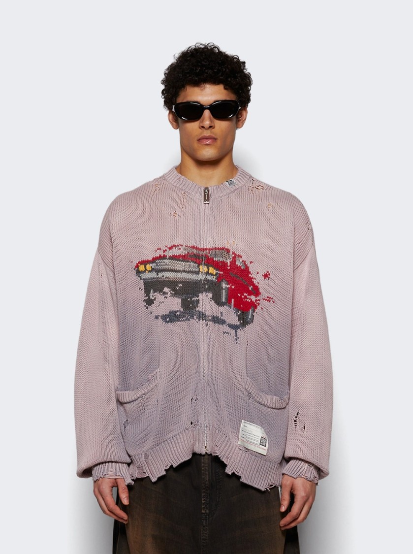 Miharayasuhiro Maison Mihara Yasuhiro Car Jacquard Knit Cardigan Pink