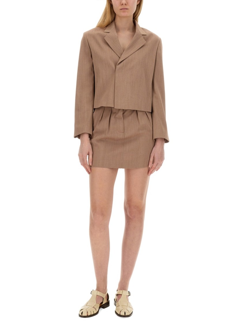 Alysi Lapel Long-sleeved Suit Jacket In Brown