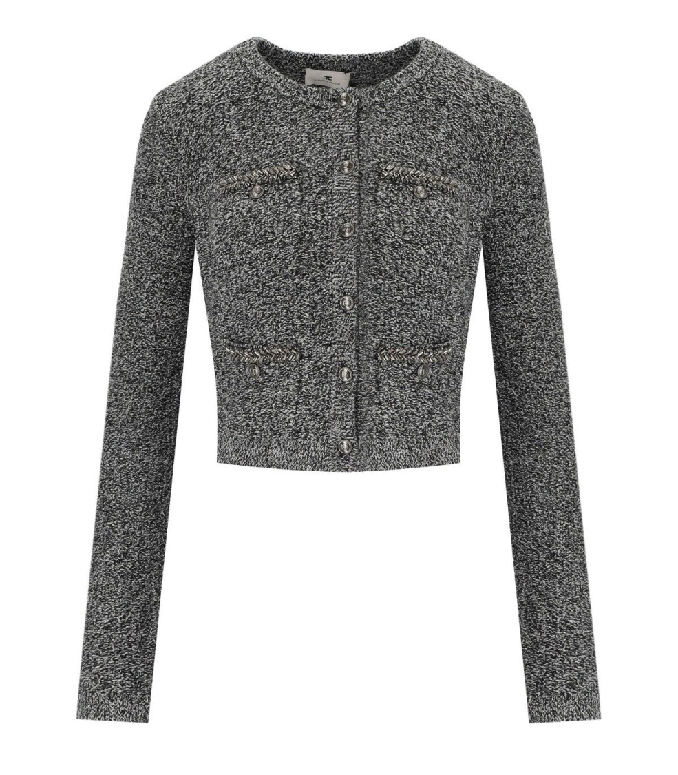 Shop Elisabetta Franchi Salepepe Bouclãƒæ'ã†â€™ãƒâ€šã‚â© Cardigan In Grey