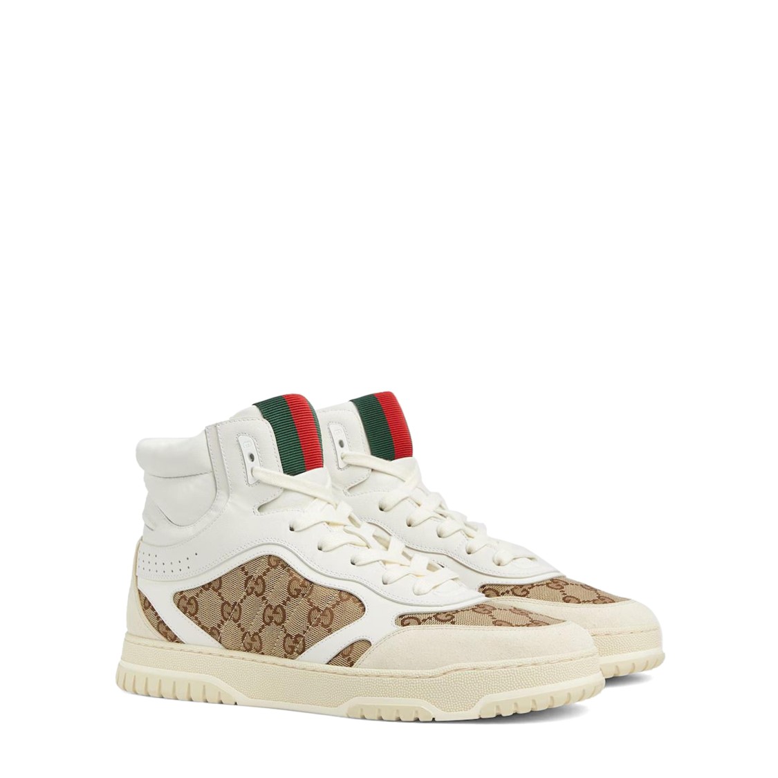 Gucci Re-web High Sneakers In Neutral