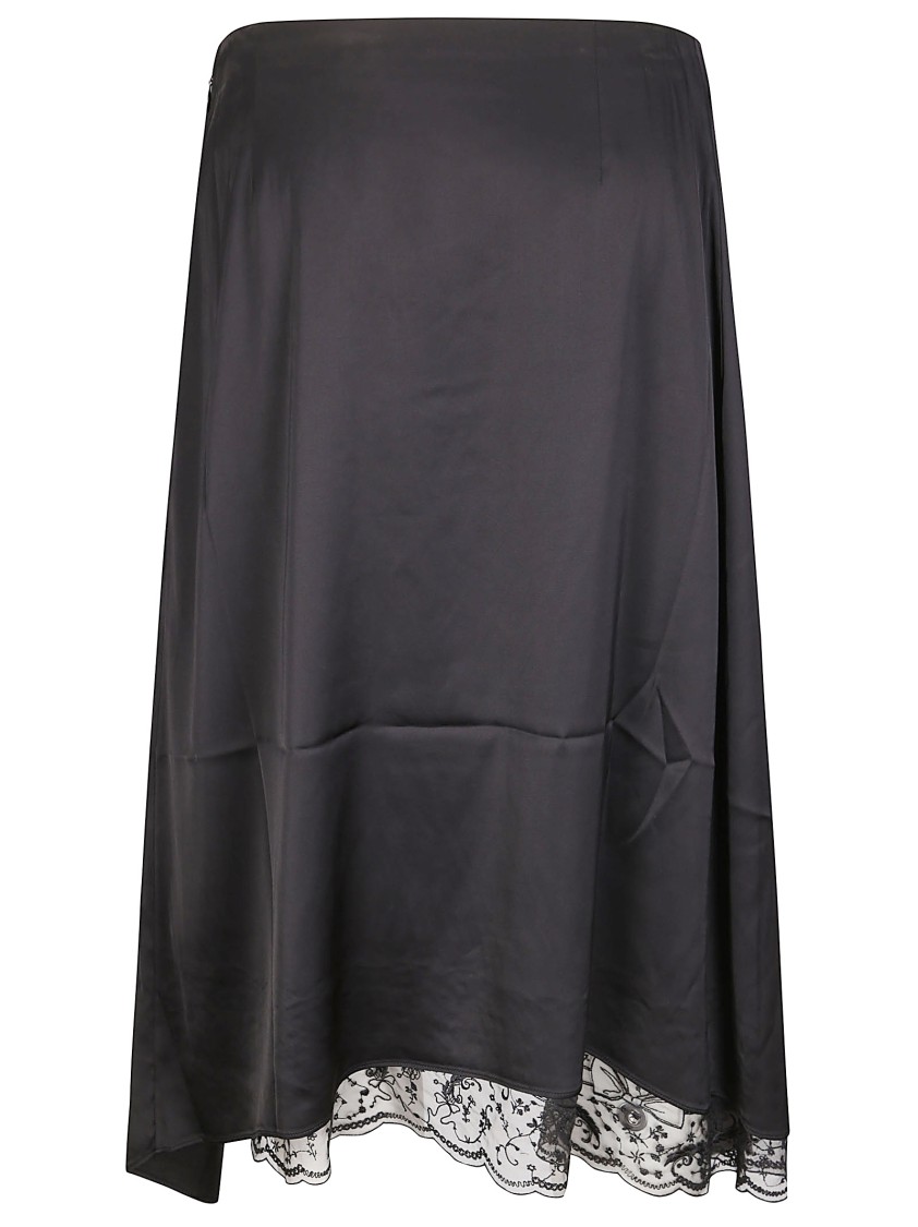 Acne Studios Asymmetric Midi Skirt In Black