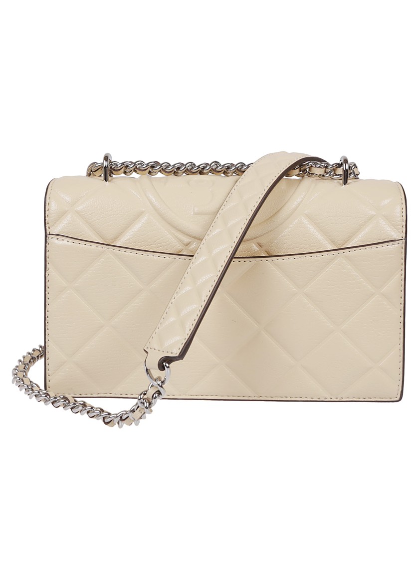Tory Burch Fleming Quilted Leather Shoulder Bag In Neutral