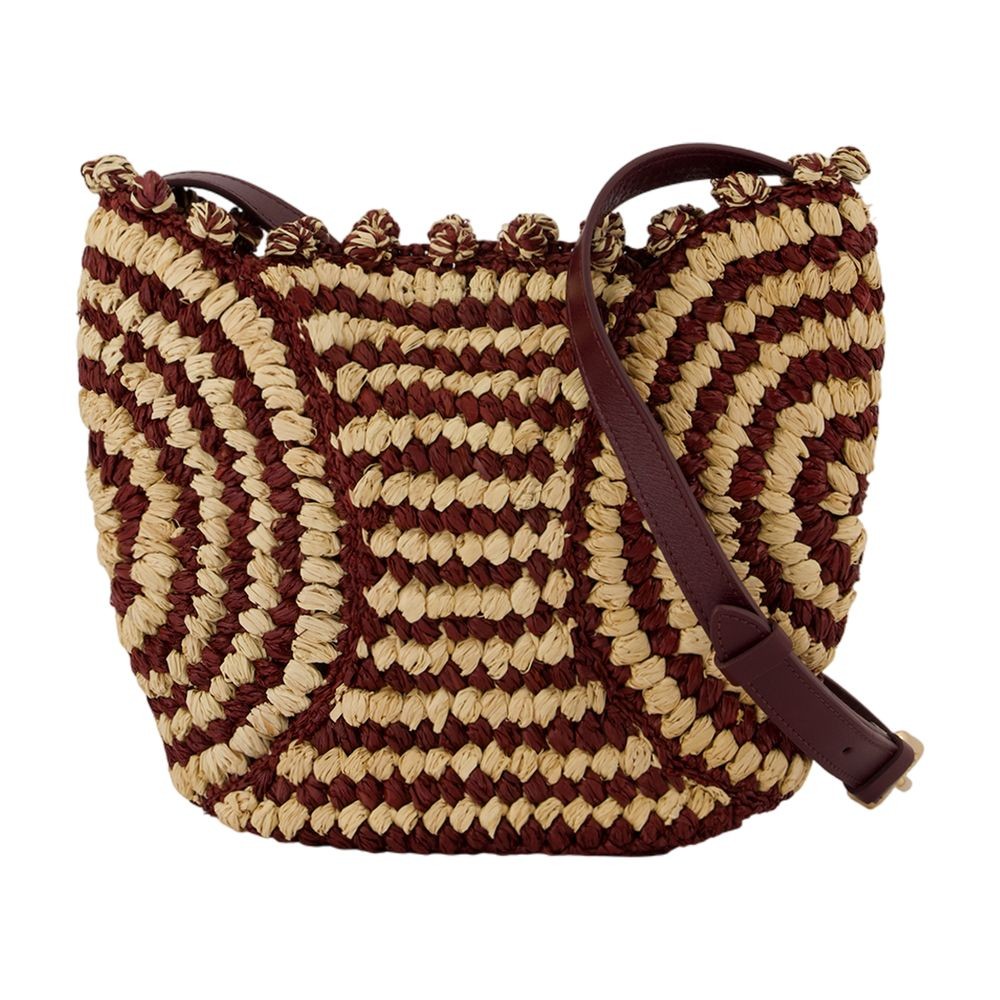 Vanessa Bruno Panier Pm Crossbody - Raphia - Burgundy