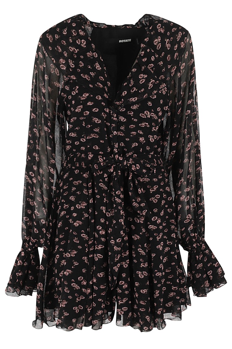Rotate Birger Christensen Rotate Allover Printed Mini Dress In Black