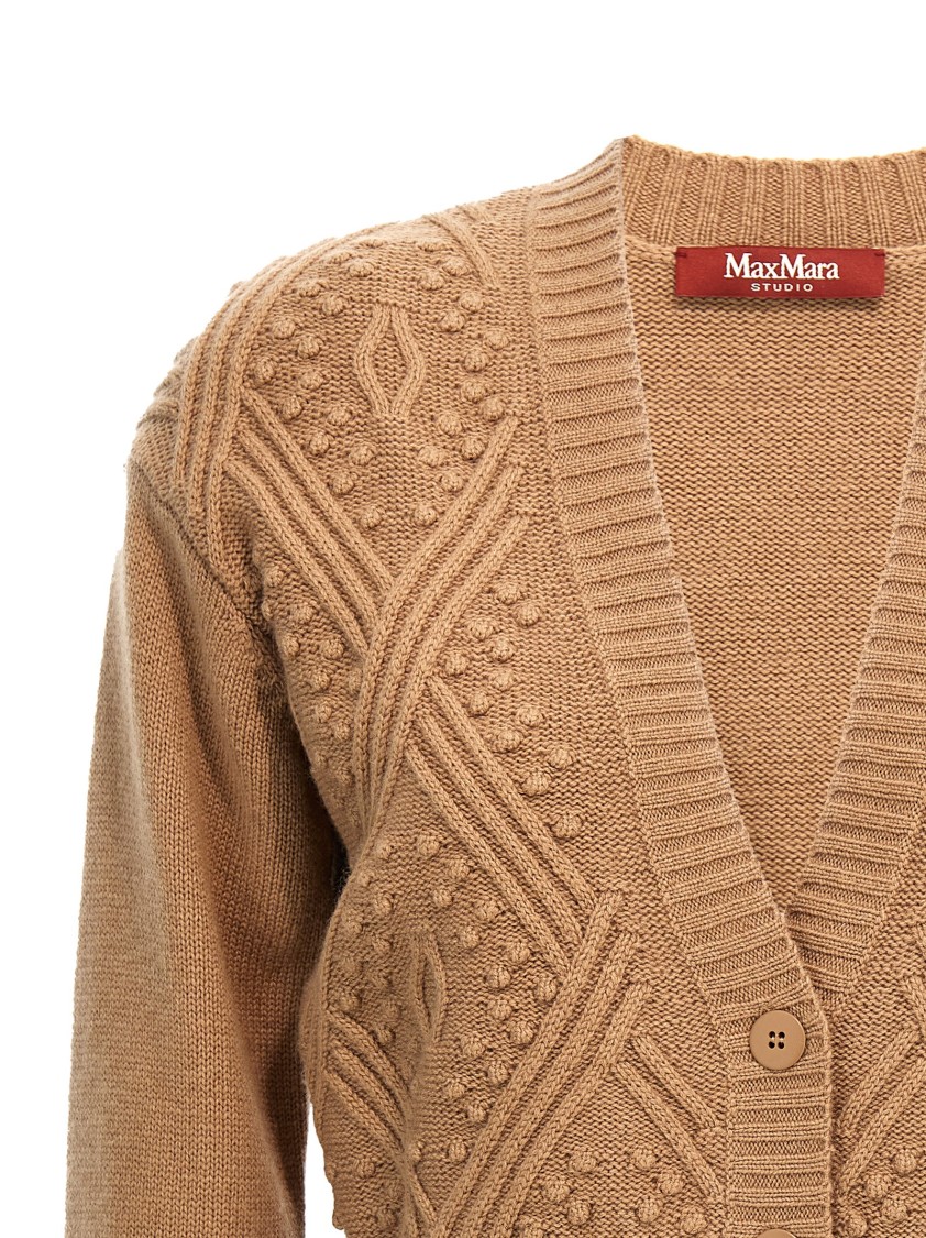 Max Mara Studio Women 'lella' Cardigan In Nude