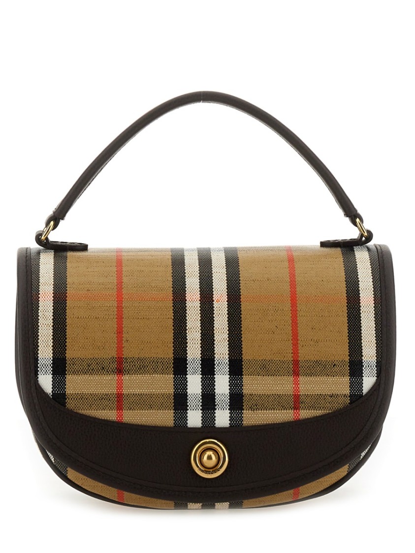 Burberry Mini Handbag With Check Pattern And Top Handle