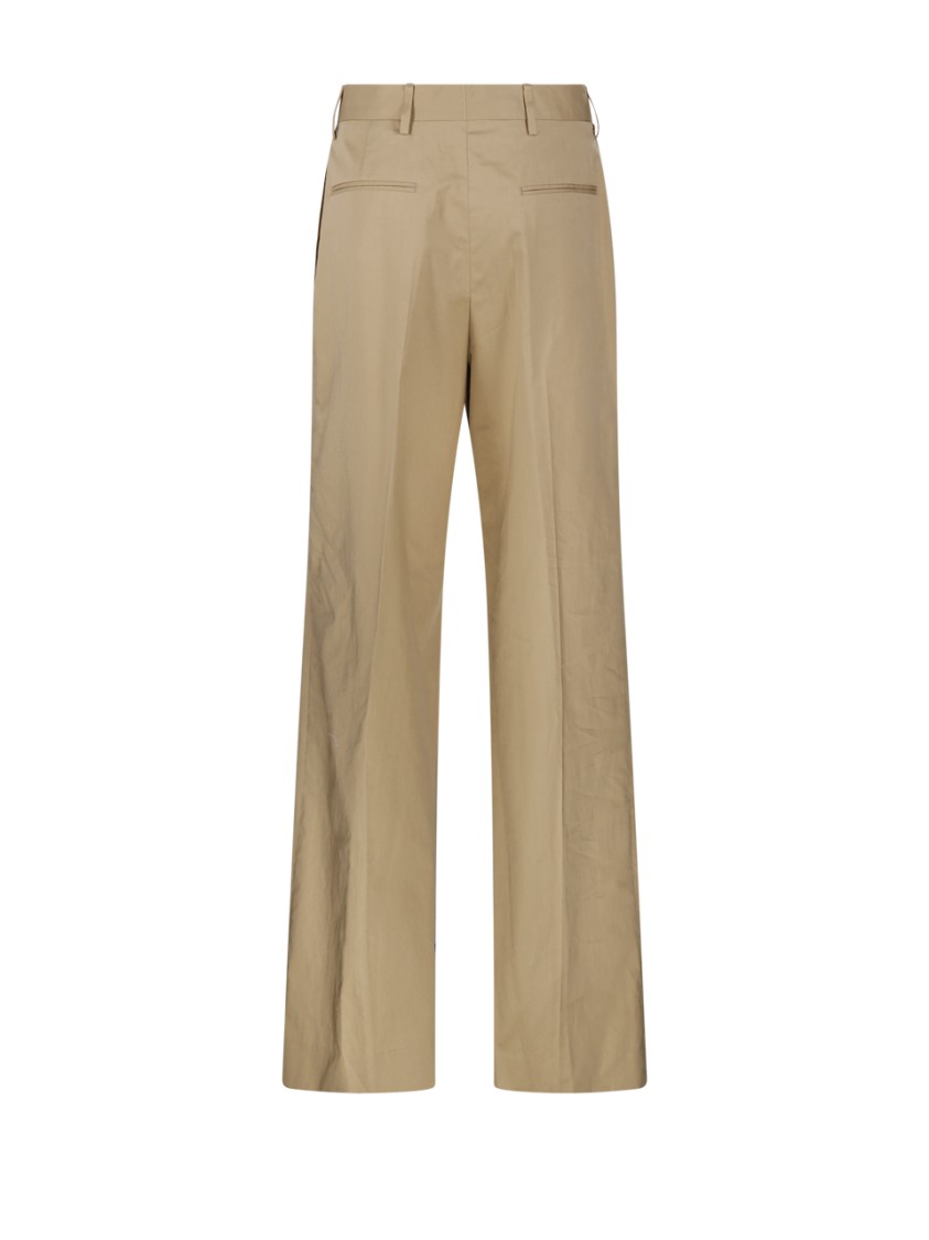 Dries Van Noten Regular Fit Tailored Trouser With Wide Leg In Neutrals