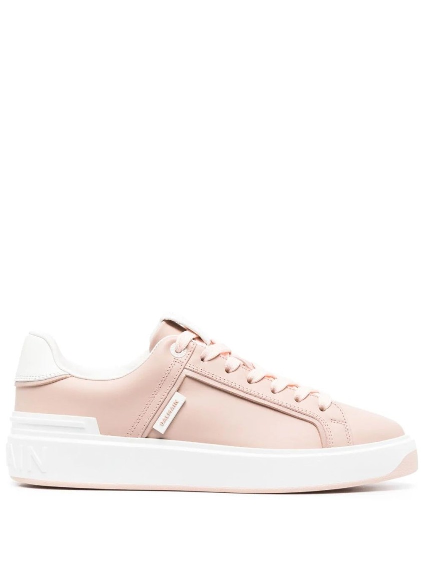 Balmain B Court-perforated Sneakers In Neutral