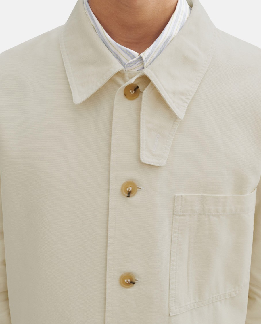Apc A.p.c. Long-sleeved Button-up Jacket In White