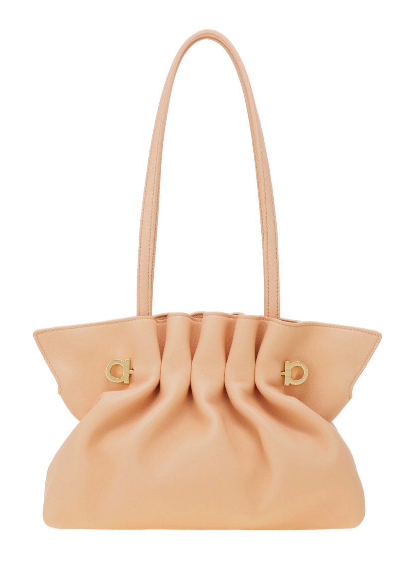 Shop Ferragamo Salvatore Pink Crossbody Bag With Chain-link Handle