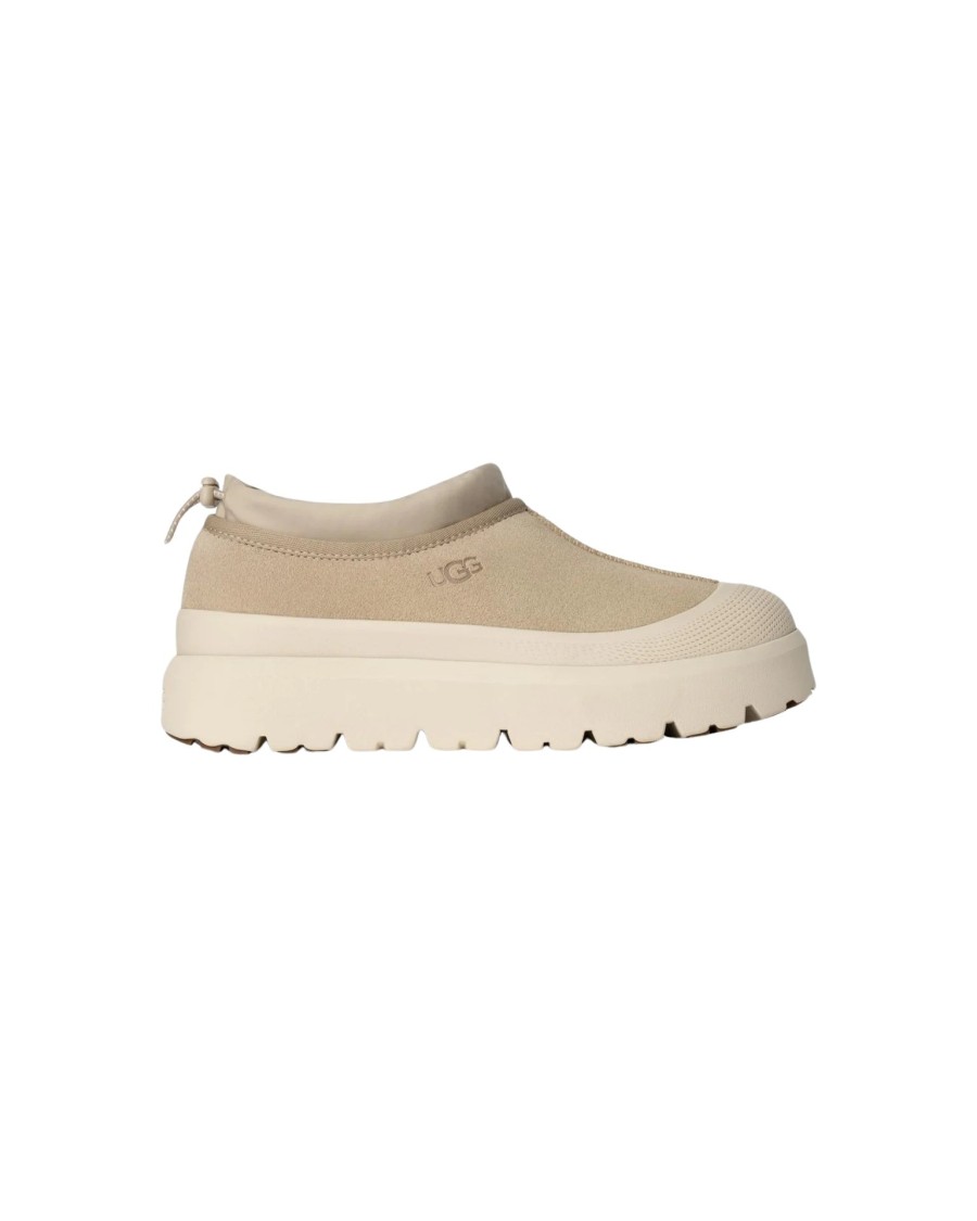 Ugg Slip-on Tasman Weather Hybrid In Pelle Scamosciata E Gomma Sabbia Uomo In Neutrals