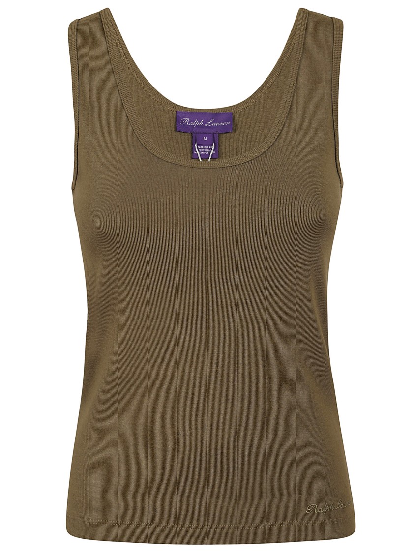 Polo Ralph Lauren Ribbed Tank Top With Classic Scoop Neckline