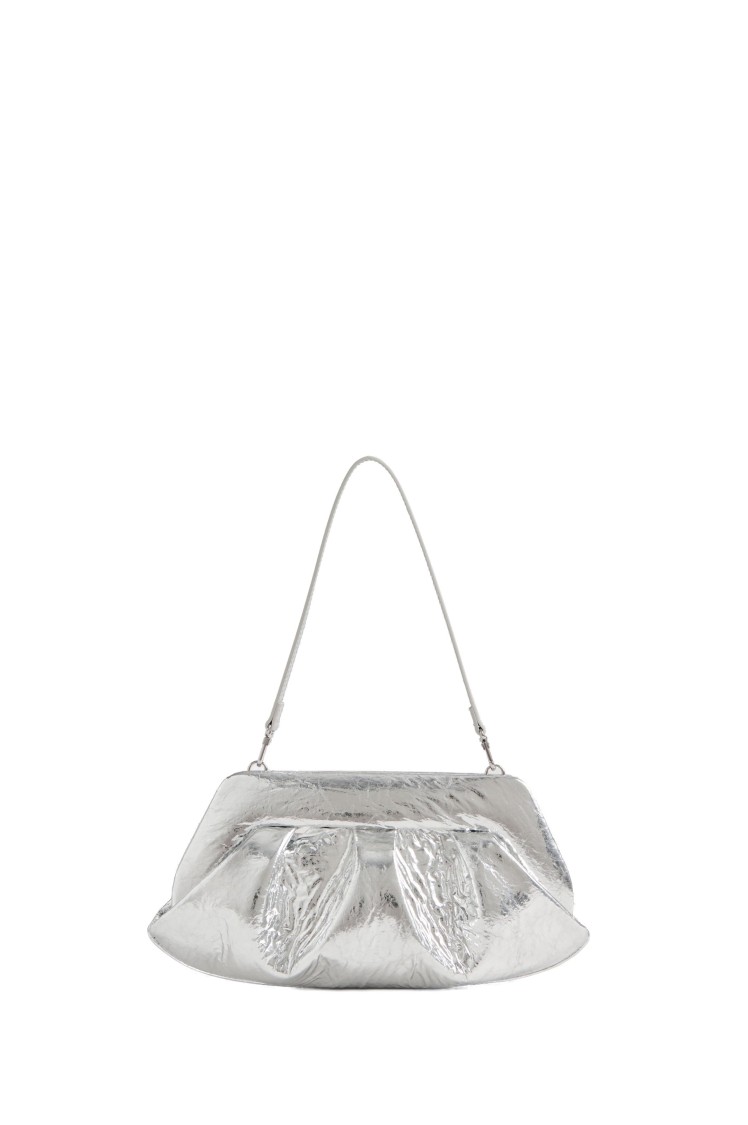 Themoirè Textured Pineapple Leaf Handbag With Leaf-like Embellishments