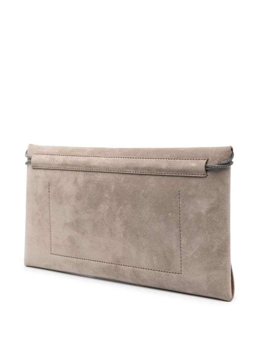 BRUNELLO CUCINELLI BRUNELLO CUCINELLI ICE COLORED LEATHER SHOULDER BAG