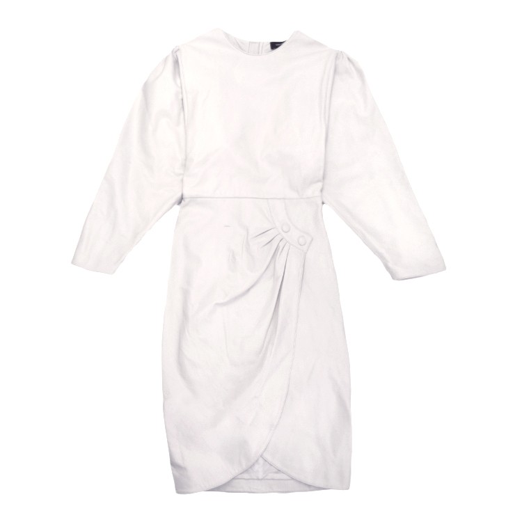 Isabel Marant Sculpted Leather Evening Dress With Tulip Hem In White