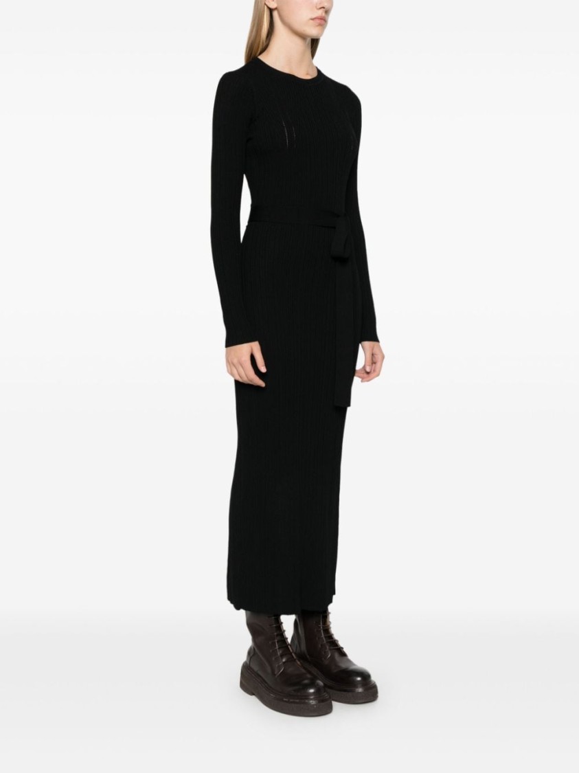 Twinset Draped-detail Maxi Dress In Black